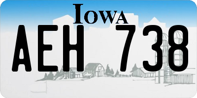 IA license plate AEH738