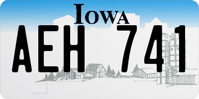 IA license plate AEH741