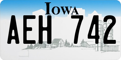 IA license plate AEH742