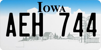 IA license plate AEH744