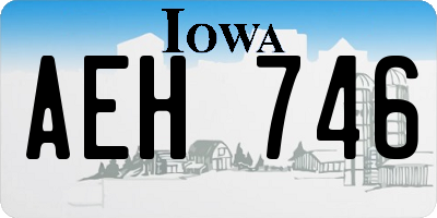 IA license plate AEH746