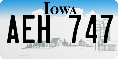 IA license plate AEH747