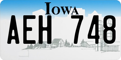 IA license plate AEH748