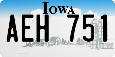 IA license plate AEH751