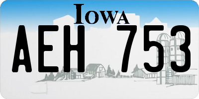 IA license plate AEH753