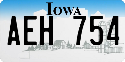 IA license plate AEH754