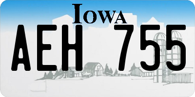 IA license plate AEH755