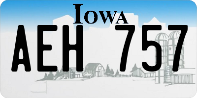 IA license plate AEH757