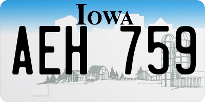 IA license plate AEH759