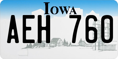 IA license plate AEH760