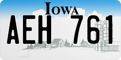 IA license plate AEH761