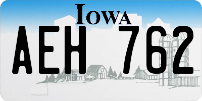 IA license plate AEH762