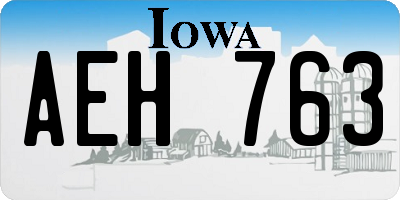 IA license plate AEH763