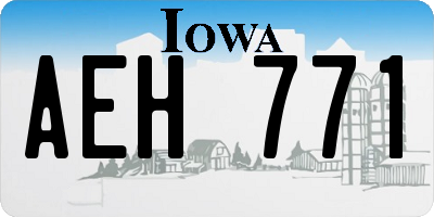 IA license plate AEH771