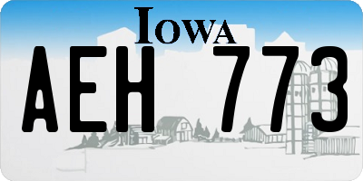 IA license plate AEH773