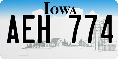 IA license plate AEH774