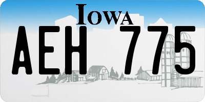 IA license plate AEH775