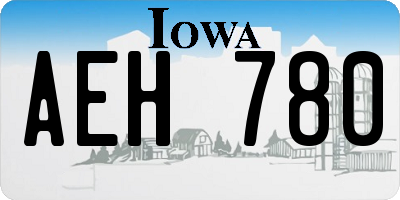 IA license plate AEH780