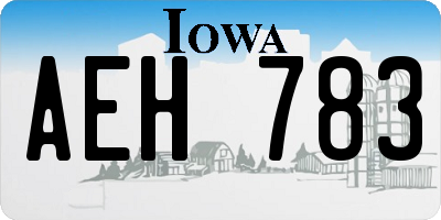 IA license plate AEH783