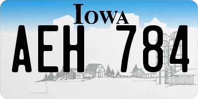 IA license plate AEH784