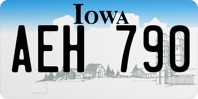 IA license plate AEH790