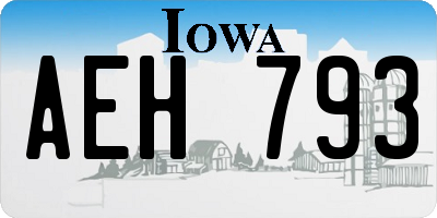 IA license plate AEH793