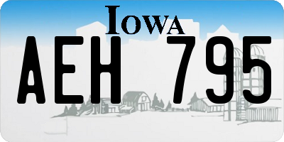 IA license plate AEH795