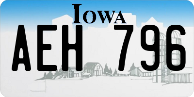 IA license plate AEH796