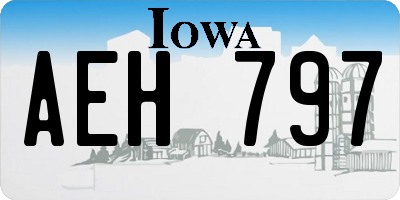 IA license plate AEH797