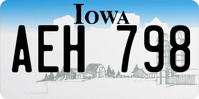 IA license plate AEH798