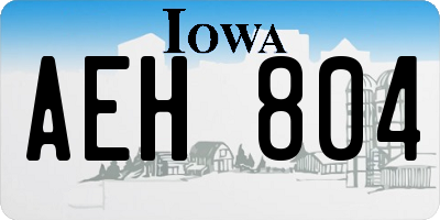 IA license plate AEH804