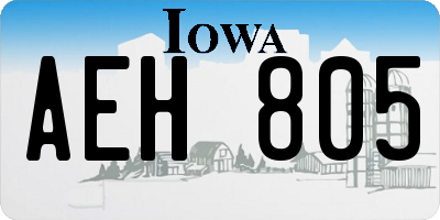 IA license plate AEH805