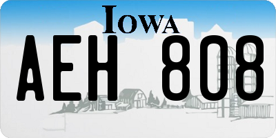 IA license plate AEH808