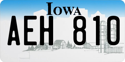 IA license plate AEH810