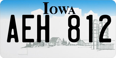 IA license plate AEH812