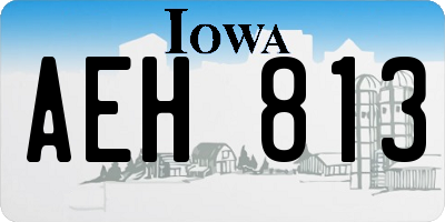 IA license plate AEH813