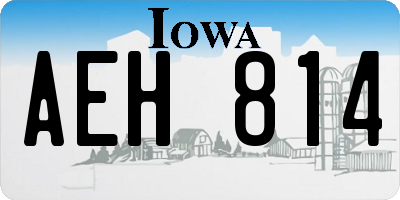 IA license plate AEH814