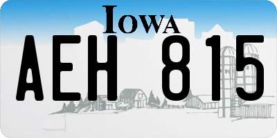 IA license plate AEH815