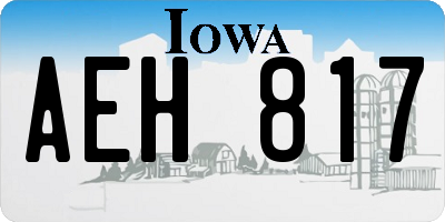 IA license plate AEH817