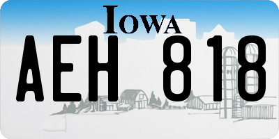 IA license plate AEH818