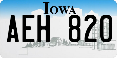 IA license plate AEH820