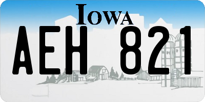 IA license plate AEH821