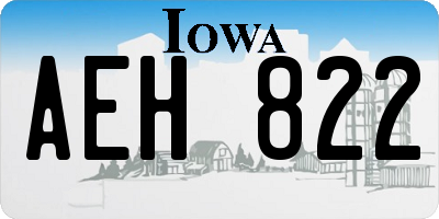 IA license plate AEH822