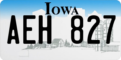 IA license plate AEH827