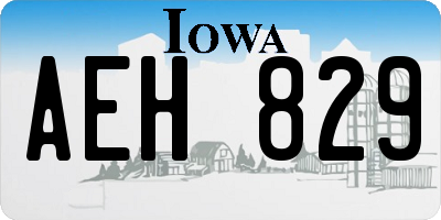 IA license plate AEH829