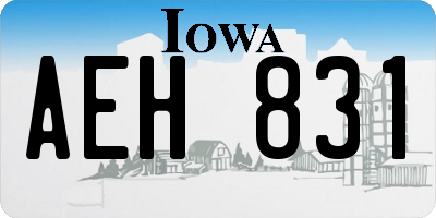 IA license plate AEH831