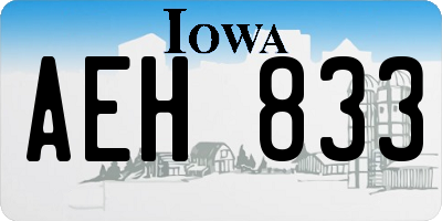IA license plate AEH833