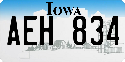 IA license plate AEH834