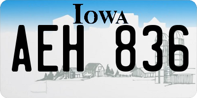 IA license plate AEH836