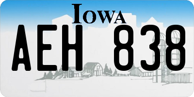 IA license plate AEH838